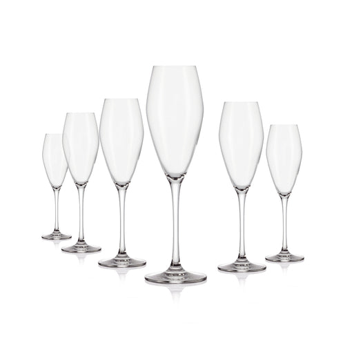 Set of 6 champagne flutes in glass - Harmonie - Transparent