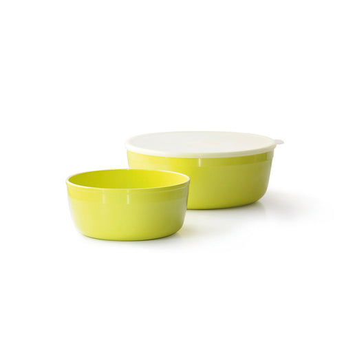 Set of 2 round food containers with lid